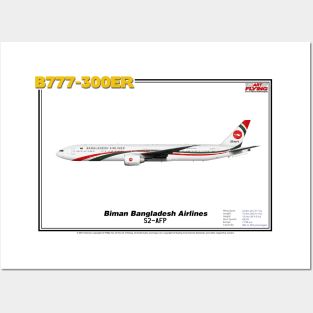 Boeing B777-300ER - Biman Bangladesh Airlines (Art Print) Posters and Art